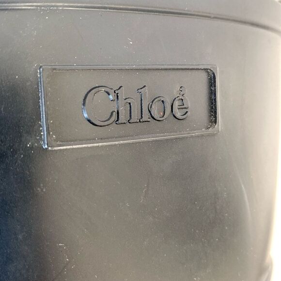 Chloé Black Rubbers Rain Boots EU 40 US 9 Urban Edgy Chunky Goth Grunge Runway - Picture 10 of 16